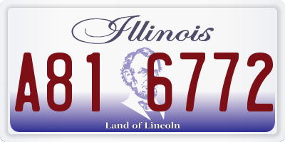IL license plate A816772