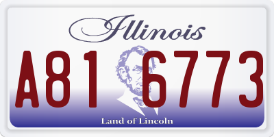 IL license plate A816773
