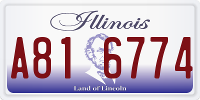 IL license plate A816774