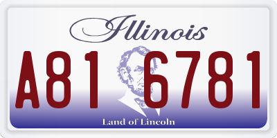 IL license plate A816781