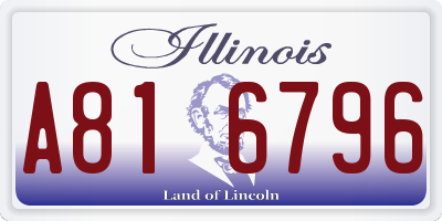 IL license plate A816796