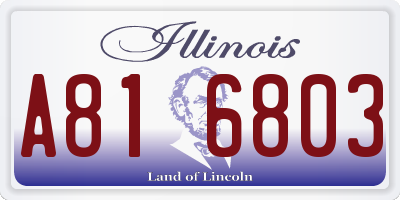 IL license plate A816803
