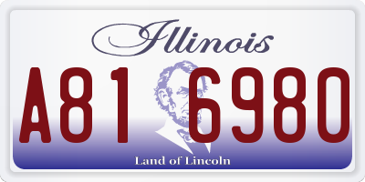 IL license plate A816980