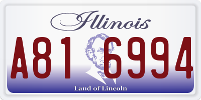 IL license plate A816994