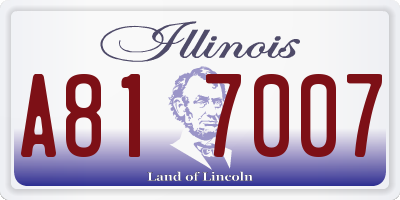 IL license plate A817007