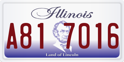 IL license plate A817016