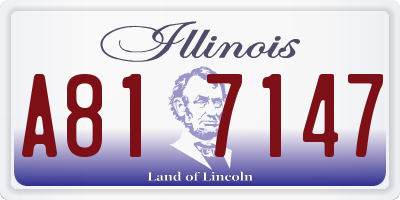 IL license plate A817147