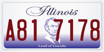 IL license plate A817178