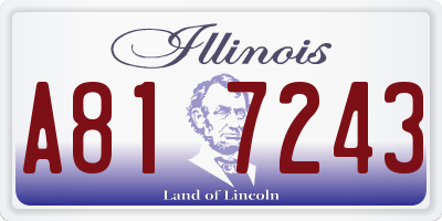 IL license plate A817243