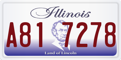 IL license plate A817278