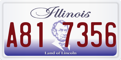 IL license plate A817356