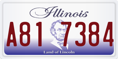 IL license plate A817384