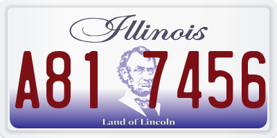 IL license plate A817456