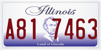 IL license plate A817463