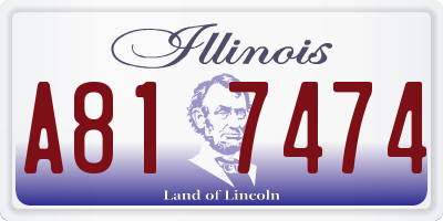 IL license plate A817474