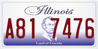 IL license plate A817476
