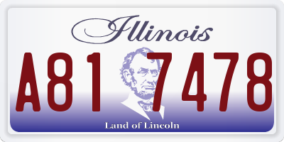IL license plate A817478