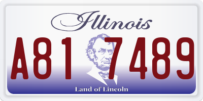 IL license plate A817489