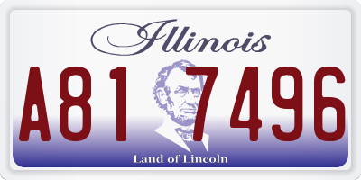IL license plate A817496