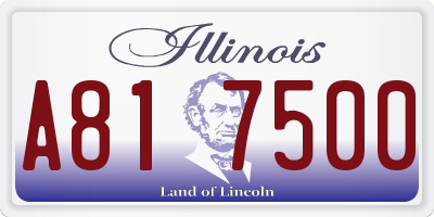 IL license plate A817500