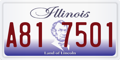 IL license plate A817501