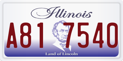 IL license plate A817540