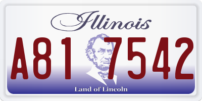 IL license plate A817542