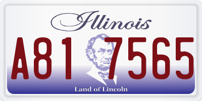 IL license plate A817565