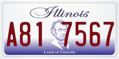 IL license plate A817567
