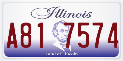 IL license plate A817574