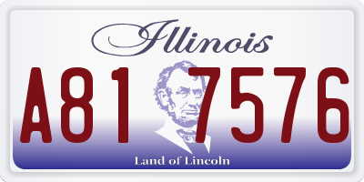 IL license plate A817576