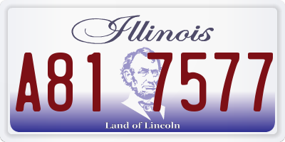 IL license plate A817577