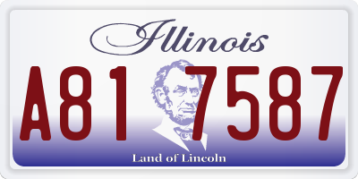 IL license plate A817587