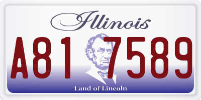 IL license plate A817589