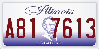 IL license plate A817613