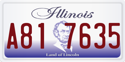 IL license plate A817635