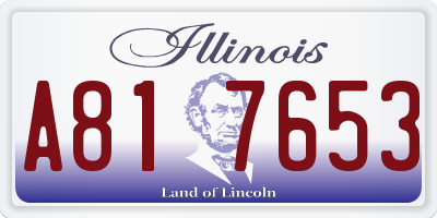 IL license plate A817653