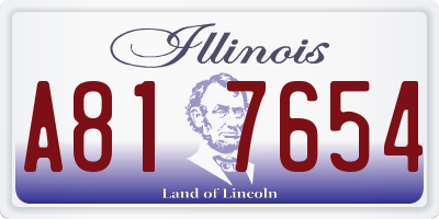 IL license plate A817654