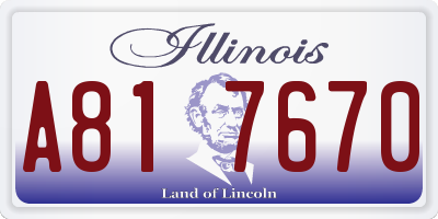 IL license plate A817670