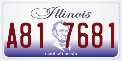 IL license plate A817681