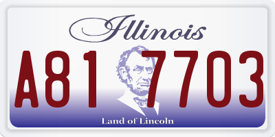 IL license plate A817703