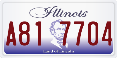 IL license plate A817704