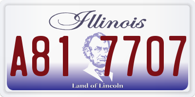 IL license plate A817707