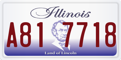 IL license plate A817718