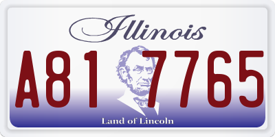 IL license plate A817765