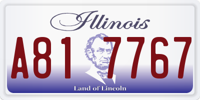 IL license plate A817767