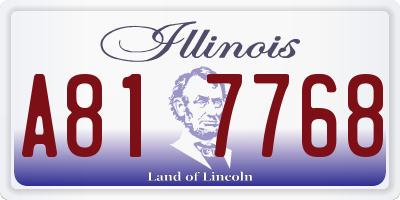 IL license plate A817768