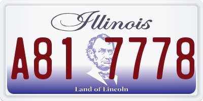 IL license plate A817778