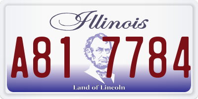 IL license plate A817784