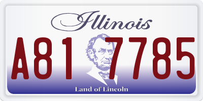 IL license plate A817785